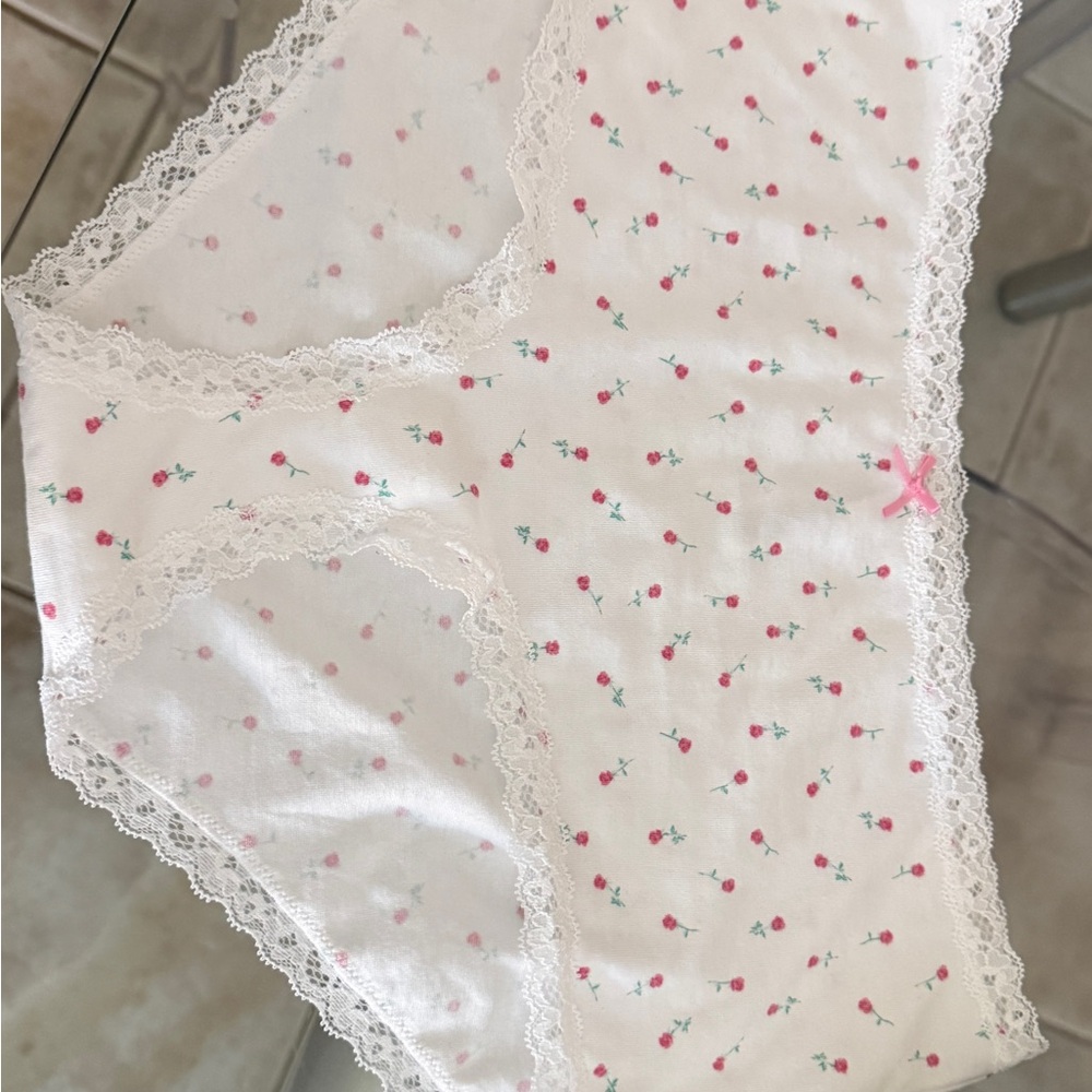 Floral Lace Trim Women's Briefs skims